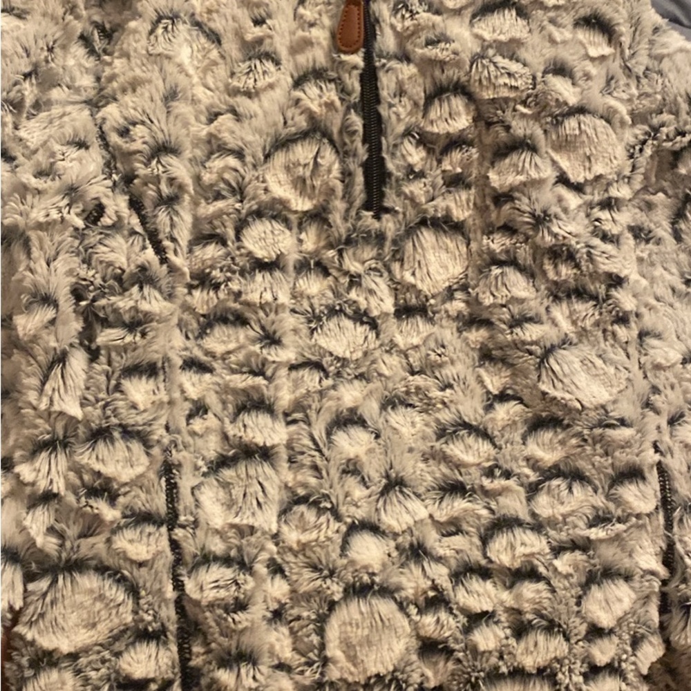 Simply Southern Plush Fleece Jacket - Gray and Black